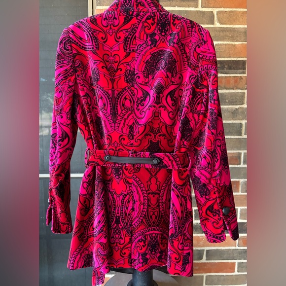 Etcetera hot pink and red velvet jacket size 4 - Picture 9 of 10